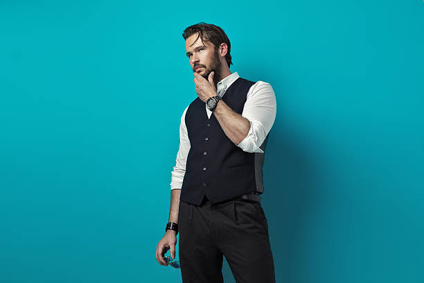 Men's Classic Formal Business Slim Fit Chain Dress Vest Suit Tuxedo Waistcoat